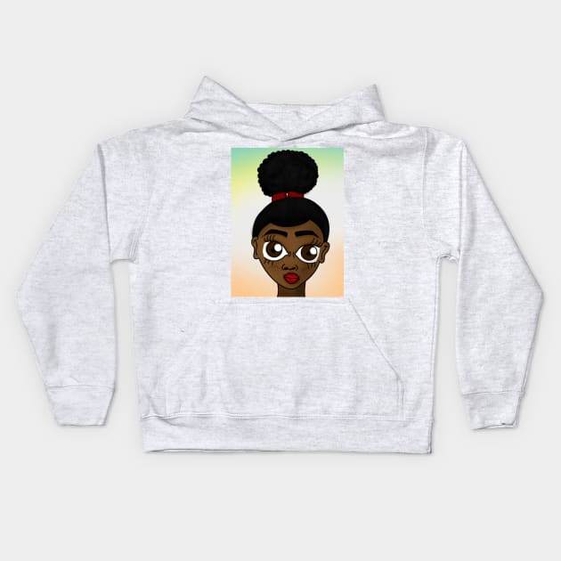 Black girl art Kids Hoodie by Spinkly Creations 